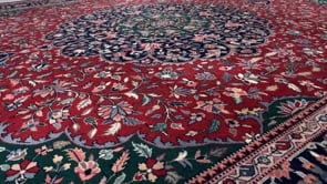 Oriental Rug Chinese Handmade Area Traditional 8'0"x10'0" (8x10) Red Green Floral Design #20369
