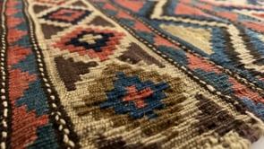 Caucasian Rug Shirvan Handmade Area Antique Tribal 4'11"x9'5" (5x9) Multi-color Red Geometric Design #2825