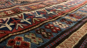 Caucasian Rug Shirvan Handmade Area Runner Antique Tribal 4'8"x10'0" (5x10) Multi-color Red Geometric Design #21507