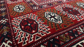 Persian Rug Turkmen Handmade Area Tribal 7'3"x9'11" (7x10) Red Bokhara Design #21156