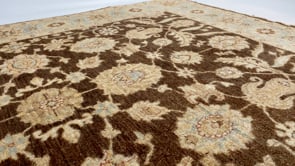 Oriental Rug Pakistani Handmade Area Transitional 4'9"x6'5" (5x6) Brown Whites/Beige Floral Oushak Design #33230
