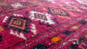 Persian Rug Turkmen Handmade Area Pillow Tribal 2'6"x4'0" (3x4) Red Bokhara Design #33641