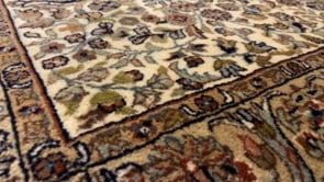 Oriental Rug Indian Handmade Area Traditional 3'1"x5'2" (3x5) Whites/Beige Floral Design #31915