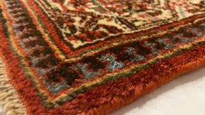 Persian Rug Saraband Handmade Area Tribal 3'5"x4'10" (3x5) Red Paisley/Boteh Design #34173