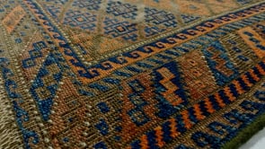 Persian Rug Baloch Handmade Area Runner Antique Tribal 3'3"x5'5" (3x5) Brown Orange Geometric Design #34139