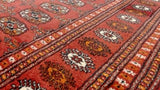 Oriental Rug Pakistani Handmade Area Tribal 3'3"x4'11" (3x5) Red Bokhara Design #35196
