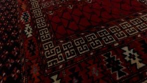Persian Rug Turkmen Handmade Area Antique Tribal 3'5"x4'9" (3x5) Red Prayer Rug Design #34311