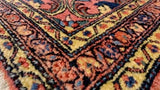 Persian Rug Lilihan Handmade Area Antique Traditional 3'6"x4'10" (4x5) Red Floral Design #26952