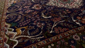 Persian Rug Tabriz Handmade Area Traditional 3'5"x4'9" (3x5) Blue Green Floral Animals Design #31027