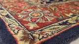Oriental Rug Indian Handmade Area Transitional 4'6"x6'0" (5x6) Blue Red Floral Design #33326