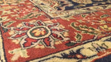 Oriental Rug Indian Handmade Area Transitional 4'1"x6'0" (4x6) Blue Red Floral Design #33533