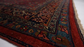 Persian Rug Bijar Handmade Area Antique Traditional 8'9"x12'2" (9x12) Blue Red Herati Design #33868