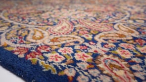Persian Rug Kerman Handmade Area Traditional 8'0"x11'11" (8x12) Pink Blue Floral Design #35519