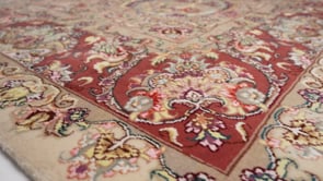 Persian Rug Tabriz Handmade Area Traditional 8'1"x11'4" (8x11) Whites/Beige Pink Floral Naghsh Design #35746