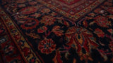 Persian Rug Kashan Handmade Area Antique Traditional 8'0"x10'8" (8x11) Red Floral Design #36013
