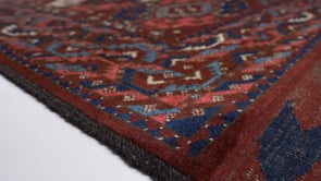 Oriental Rug Afghan Handmade Area Tribal 8'7"x11'2" (9x11) Red Geometric Bokhara Elephant Foot Design #22697