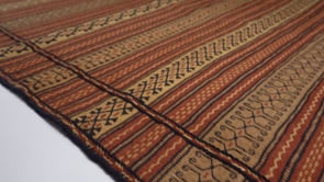 Persian Rug Quchan Handmade Area Tribal 8'0"x11'9" (8x12) Brown Whites/Beige Stripes Geometric Kilim Design #28252