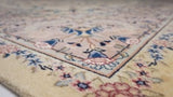 Persian Rug Kashmar Handmade Area Traditional 8'1"x11'2" (8x11) Whites/Beige Purple Floral Design #34884