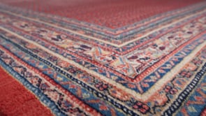 Persian Rug Saraband Handmade Area Tribal 9'0"x12'0" (9x12) Red Paisley/Boteh Design #35483