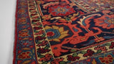 Persian Rug Heriz Handmade Area Tribal 10'10"x14'0" (11x14) Red Whites/Beige Green Geometric Design #34435
