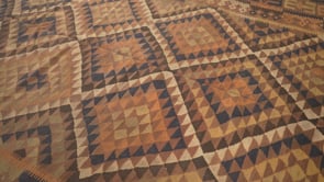 Oriental Rug Afghan Handmade Area Tribal 9'11"x14'9" (10x15) Brown Geometric Design #14606