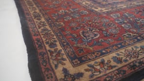Persian Rug Sarouk Handmade Area Antique Traditional 11'10"x17'2" (12x17) Blue Red Floral Design #32482