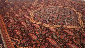Persian Rug Malayer Handmade Area Antique Tribal 6'5"x16'7" (6x17) Red Blue Paisley/Boteh Design #33388