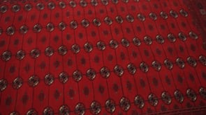 Oriental Rug Afghan Handmade Area Tribal 6'5"x9'6" (6x10) Red Bokhara Elephant Foot Design #32408
