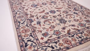 Oriental Rug Chinese Handmade Area Runner Traditional 2'6"x6'0" (3x6) Whites/Beige Blue Floral Design #21697