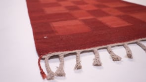 Persian Rug Shiraz Handmade Runner Tribal 2'11"x8'2" (3x8) Red Kilim Checkered Plain Design #31368