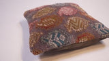 Persian Rug Kurdistan Handmade Pillow Tribal 0'10"x1'4" (1x1) Multi-color Paisley/Boteh Design #35680