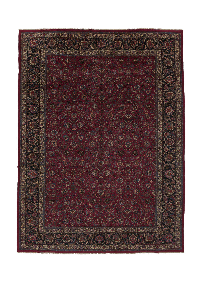 18190 Persian Rug Mashhad Handmade Area Traditional 11'5'' x 15'7'' -11x16- Red Floral Design