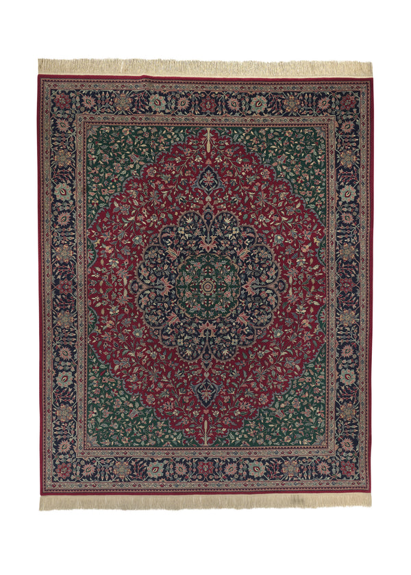 20369 Oriental Rug Chinese Handmade Area Traditional 8'0'' x 10'0'' -8x10- Red Green Floral Design