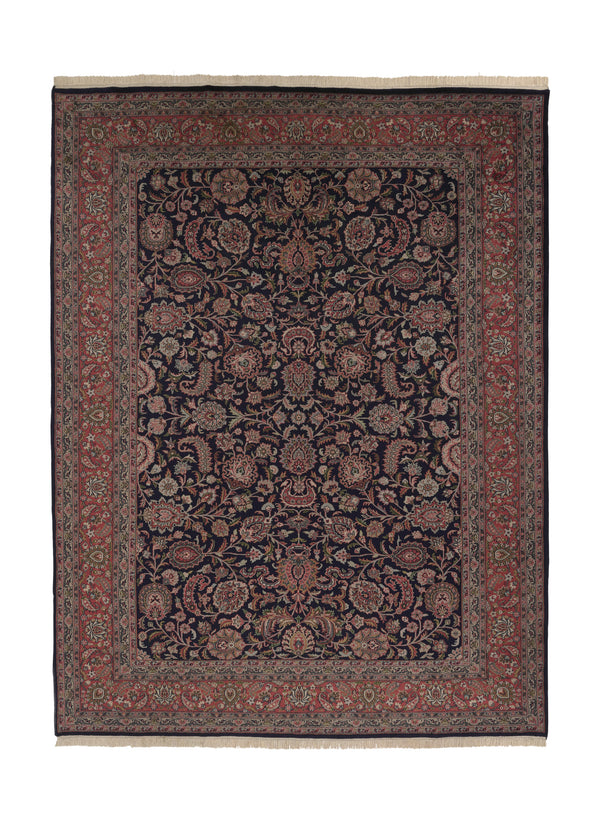 28252 Persian Rug Quchan Handmade Area Tribal 8'0'' x 11'9'' -8x12- Brown Whites Beige Stripes Geometric Kilim Design