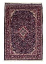 28613 Persian Rug Hamadan Handmade Area Traditional Tribal 7'2'' x 10'11'' -7x11- Red Blue Floral Design