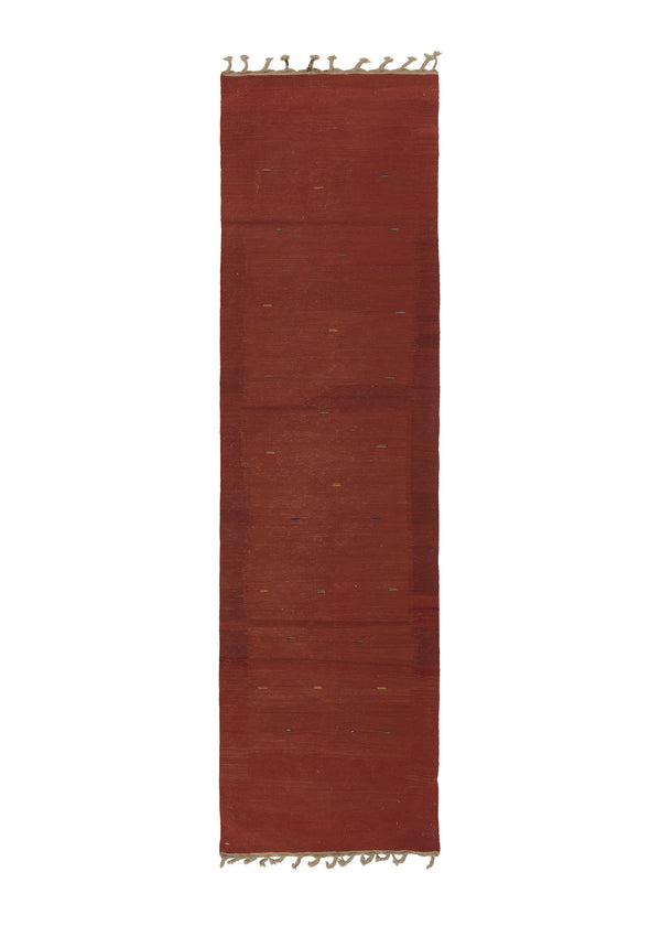 31405 Persian Rug Shiraz Handmade Runner Tribal 2'7'' x 9'8'' -3x10- Red Kilim Open Plain Design