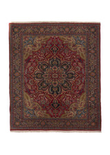 32337 Persian Rug Tabriz Handmade Area Traditional 9'6'' x 11'2'' -10x11- Red Blue Floral Design