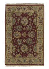 32548 Oriental Rug Indian Handmade Area Transitional 2'0'' x 3'2'' -2x3- Red Yellow Gold Oushak Design