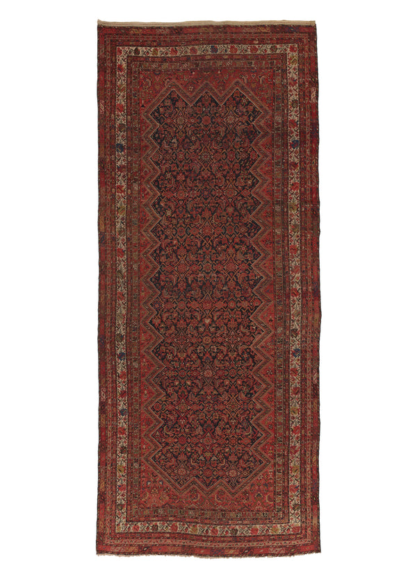 32637 Persian Rug Malayer Handmade Area Antique Tribal 6'10'' x 15'8'' -7x16- Blue Red Herati Design