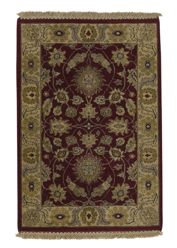 32976 Oriental Rug Indian Handmade Area Transitional 2'0'' x 3'0'' -2x3- Red Yellow Gold Oushak Design