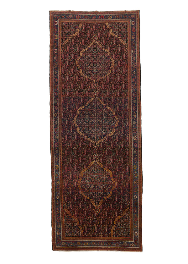 33388 Persian Rug Malayer Handmade Area Antique Tribal 6'5'' x 16'7'' -6x17- Red Blue Paisley Boteh Design