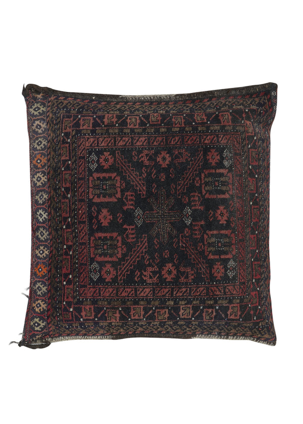 33607 Persian Rug Baloch Handmade Pillow Tribal 2'2'' x 2'4'' -2x2- Black Pink Geometric Design
