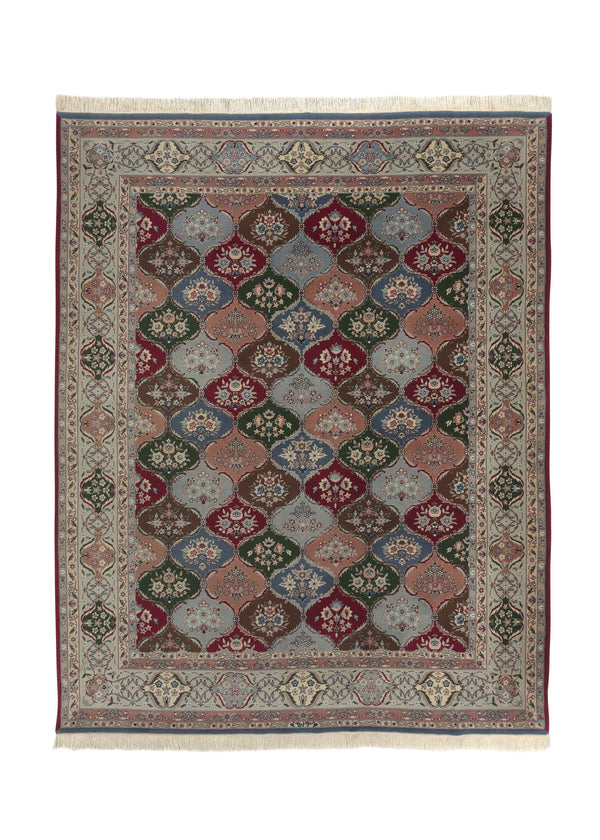 34400 Oriental Rug Chinese Handmade Area Traditional 7'11'' x 9'8'' -8x10- Multi-color Green Blue Garden Design