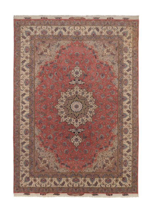 34443 Persian Rug Tabriz Handmade Area Traditional 8'4'' x 11'6'' -8x12- Whites Beige Pink Floral Naghsh Design