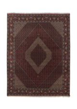 34544 Persian Rug Bijar Handmade Area Traditional 9'11'' x 12'11'' -10x13- Red Blue Whites Beige Herati Design