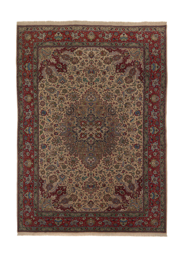 34577 Persian Rug Tabriz Handmade Area Traditional 8'2'' x 11'7'' -8x12- Red Green Floral Design