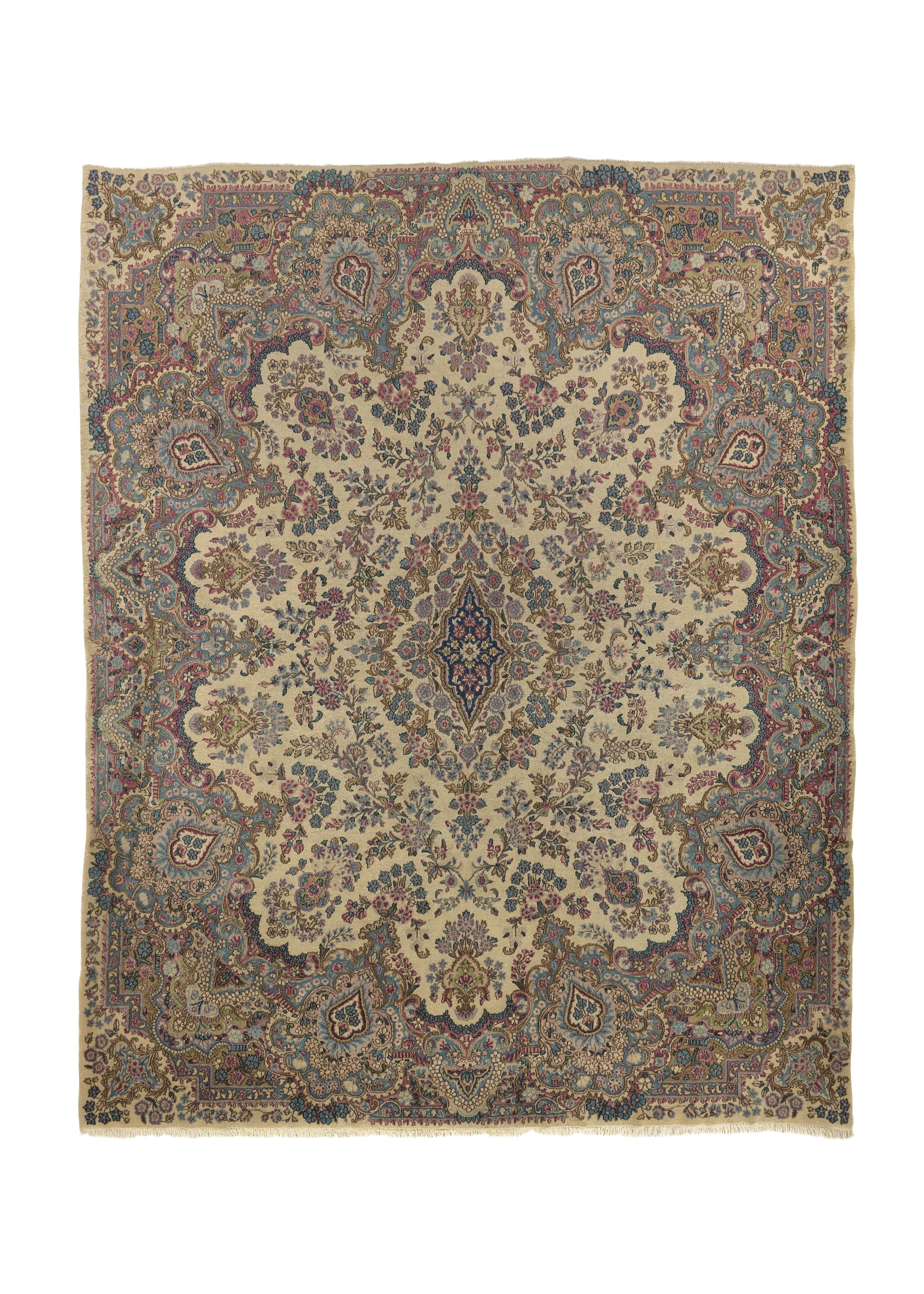 Persian Rug Kerman Handmade Area Traditional 8'2"x10'4" (8x10) Whites