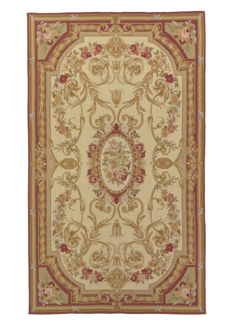 34868 Oriental Rug Chinese Handmade Area Traditional 2'11'' x 5'0'' -3x5- Yellow Gold Pink Tapestry Design