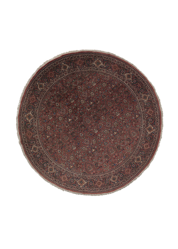 34874 Persian Rug Bijar Handmade Round Traditional 8'4'' x 8'4'' -8x8- Red Floral Design