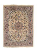 34884 Persian Rug Kashmar Handmade Area Traditional 8'1'' x 11'2'' -8x11- Whites Beige Purple Floral Design
